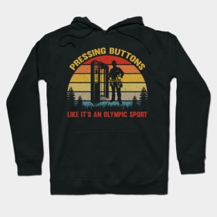 Funny Retro Vintage Elevator Mechanic Humor Technician Joke Hoodie